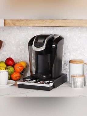 Mind Reader Drawer For K-cup Pod Storage Keeper 30 Pod Holder  Black And Silver